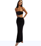 Women's Fashion Hollowed-out Slim Fit Slit Dress - Nioor