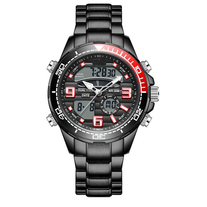 Men's Multifunctional Dual Display Electronic Quartz Watch - Nioor