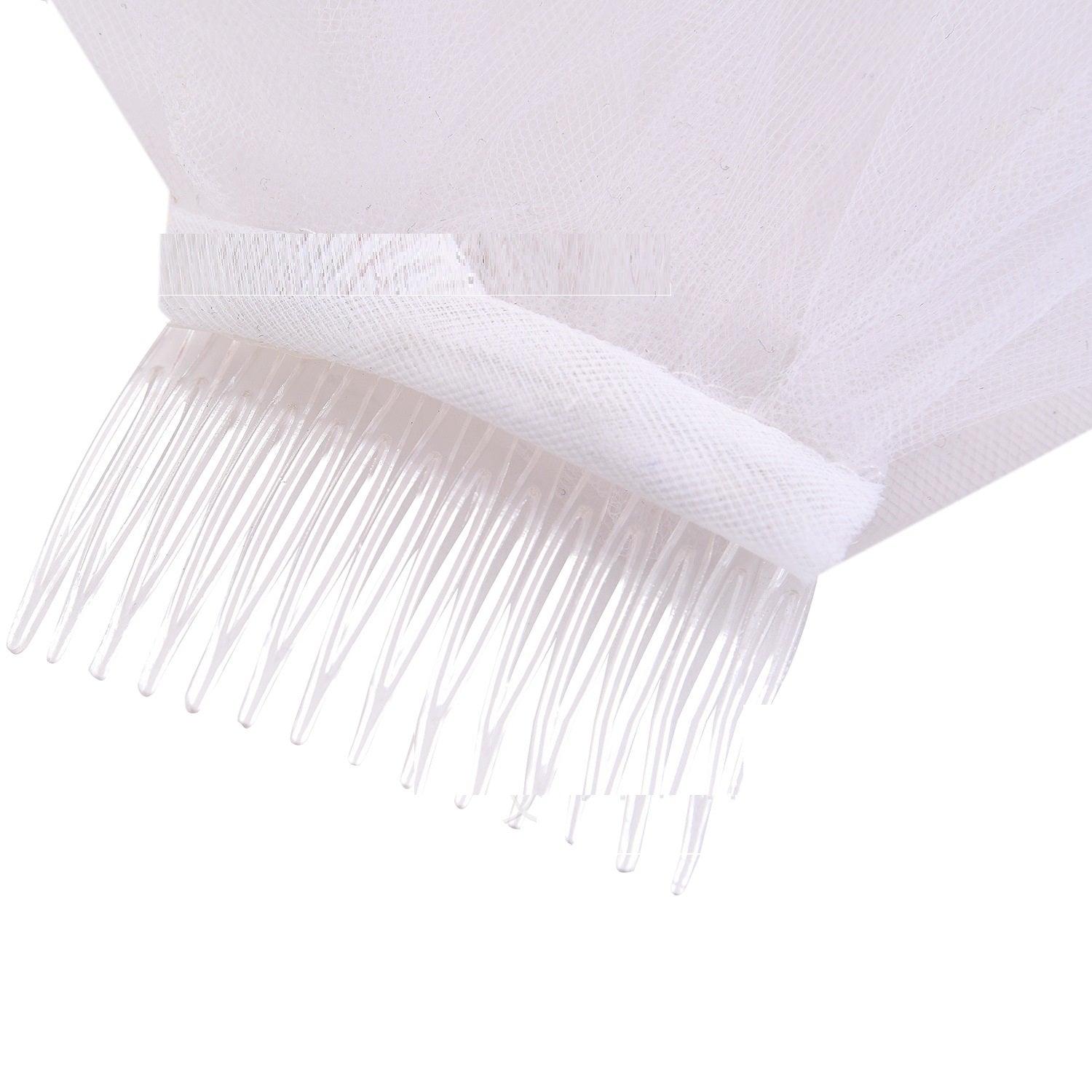 Bachelor Party Bridal Comb Double Layer Veil - Nioor