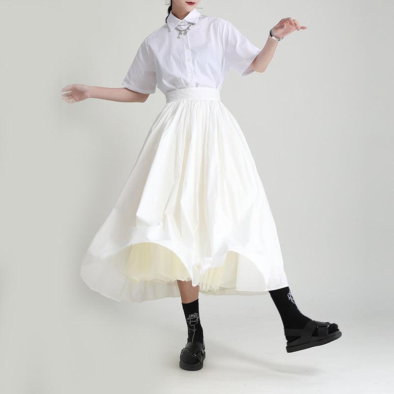 Inner Lining Spun Yarn Puffy Multi-layer Big Hem Skirt - Nioor