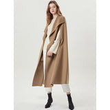 Women's Fashion Casual Loose Long Double-sided Wool Overcoat Coat - Nioor