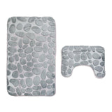 Bathroom Anti-slip Mat European And American Pebble Stone Carpet Toilet Floor Mat Set Bathroom - Nioor