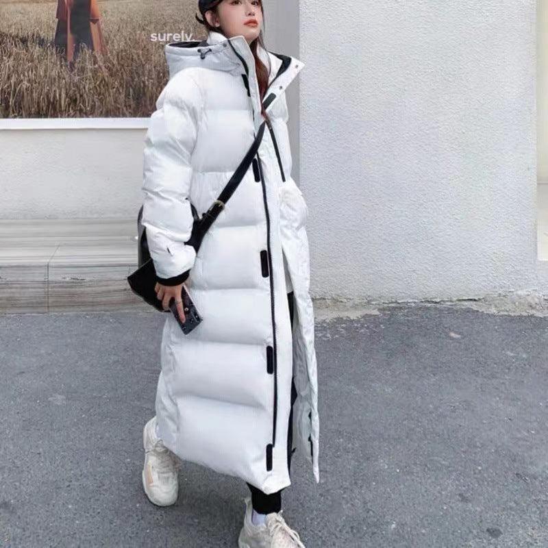 Korean-style Mid-length Over-the-knee Down Cotton-padded Coat - Nioor