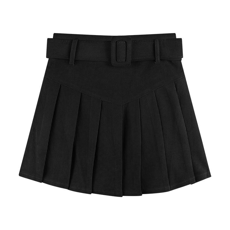 Corduroy Half Women's Autumn A-line Half Skirt Pleated Skirt - Nioor