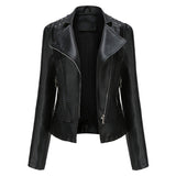 Women's Leather Jacket Slim Thin Small Coat - Nioor