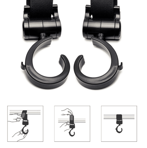 2pcs Lot Baby Stroller Accessories 360 Basket Stroller Hook Multifunctional Baby Stroller Hooks Accessories Useful Hanger Hooks - Nioor