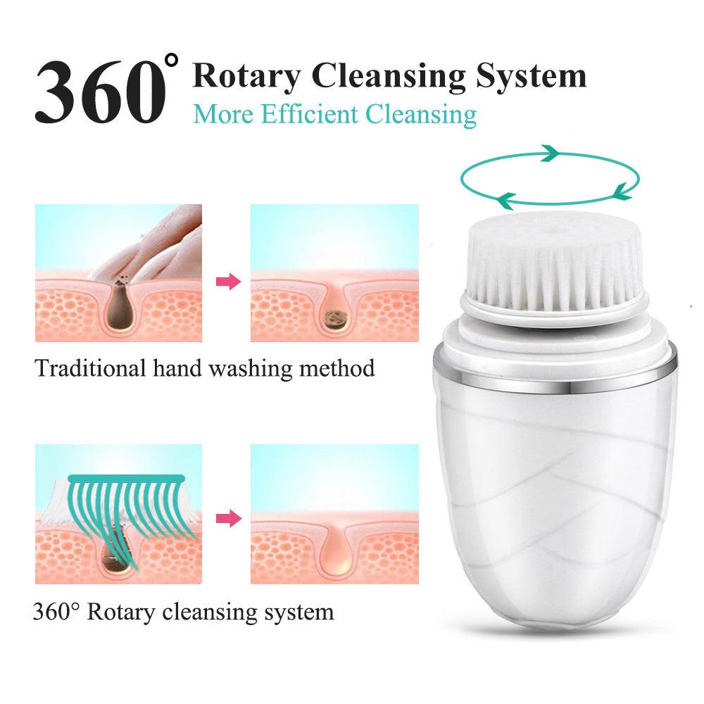 3 in 1 Electric Facial Cleanser Wash Face Cleaning Machine Pore Cleaner Body Cleansing Massage Mini Skin Beauty Massage - Nioor