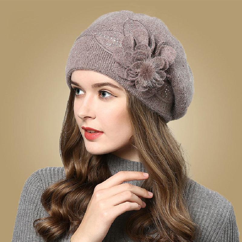 Autumn Winter All-match Rabbit Fur Knitted Woolen Cap Women - Nioor