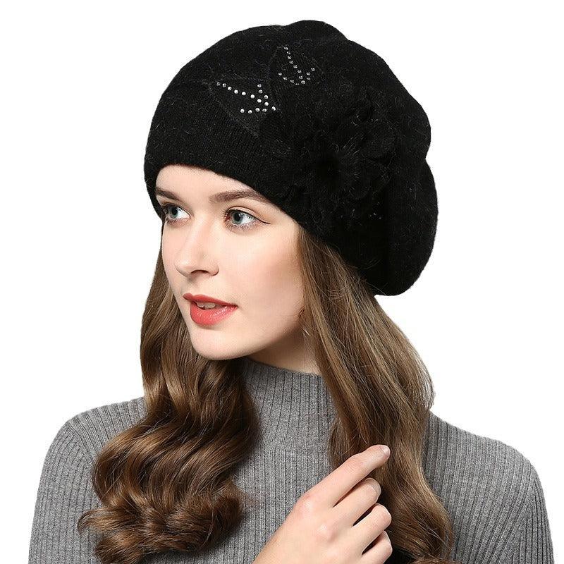 Autumn Winter All-match Rabbit Fur Knitted Woolen Cap Women - Nioor