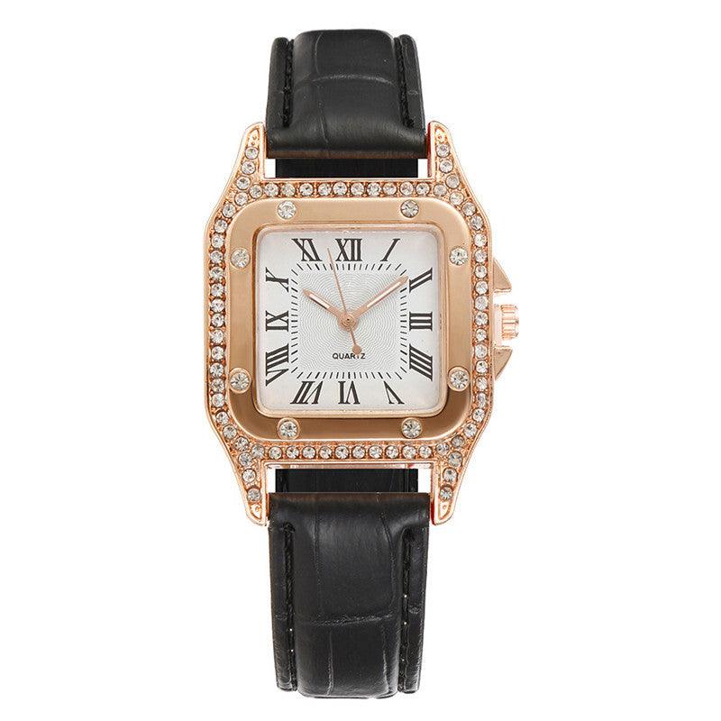 Square Watch Rhinestone Women's Suit - Nioor