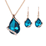 Water Drop Necklace Earring Set - Nioor