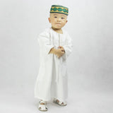 Small Muslim Men's Robe With Cotton And Linen Embroidery