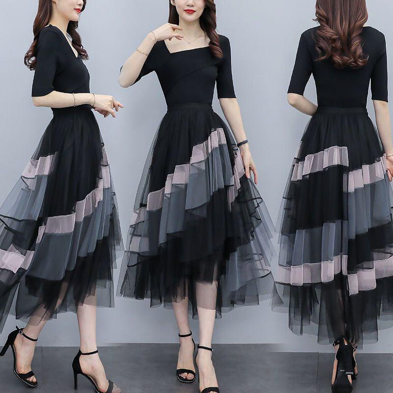 New Women's Summer Adult Lady Like Woman Western Style Youthful-looking Lightly Mature Fashion Tulle Skirt - Nioor