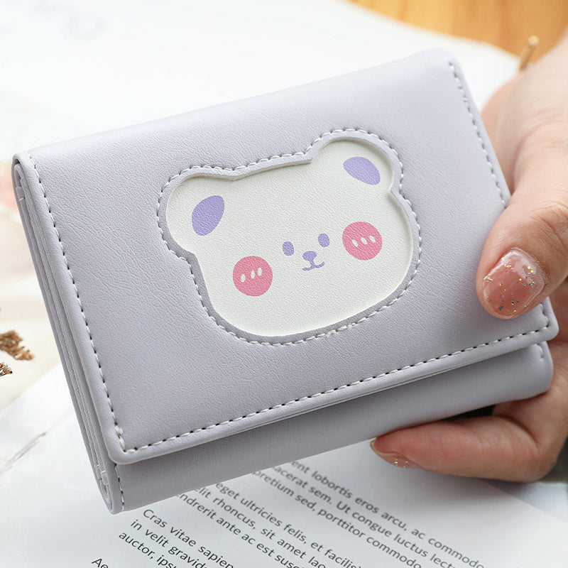 Women's Press Button Bear Cartoon Coin Purse