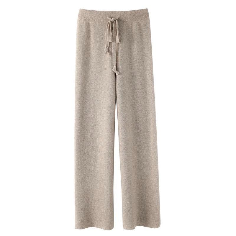 Women's Autumn And Winter Drape Knit Wide-leg Pants - Nioor