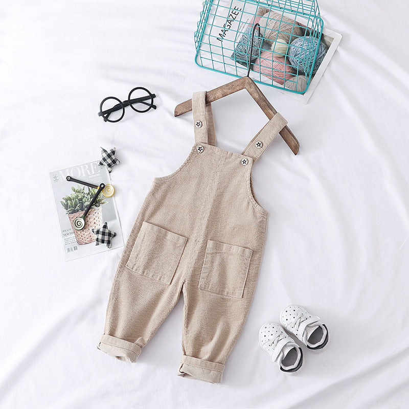 Fashion Simple Solid Color Children's Overalls