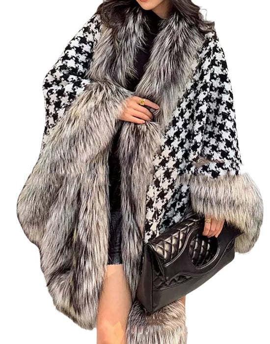 Wool Women's Shawl Knitted Outerwear - Nioor