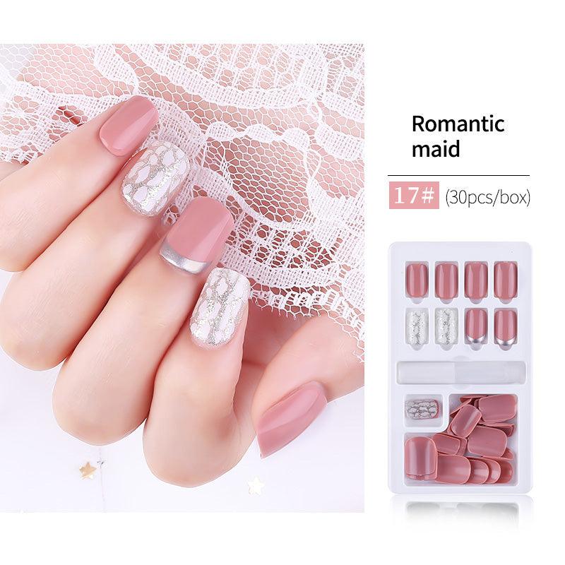 30pcs Detachable False Nail Artificial Tips Set Full Cover for Short Decoration - Nioor