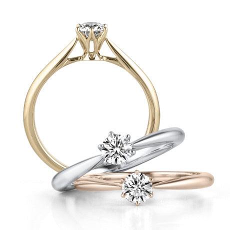 Diamond-encrusted simulation diamond ring Gold-colored rose gold wedding diamond female ring - Nioor