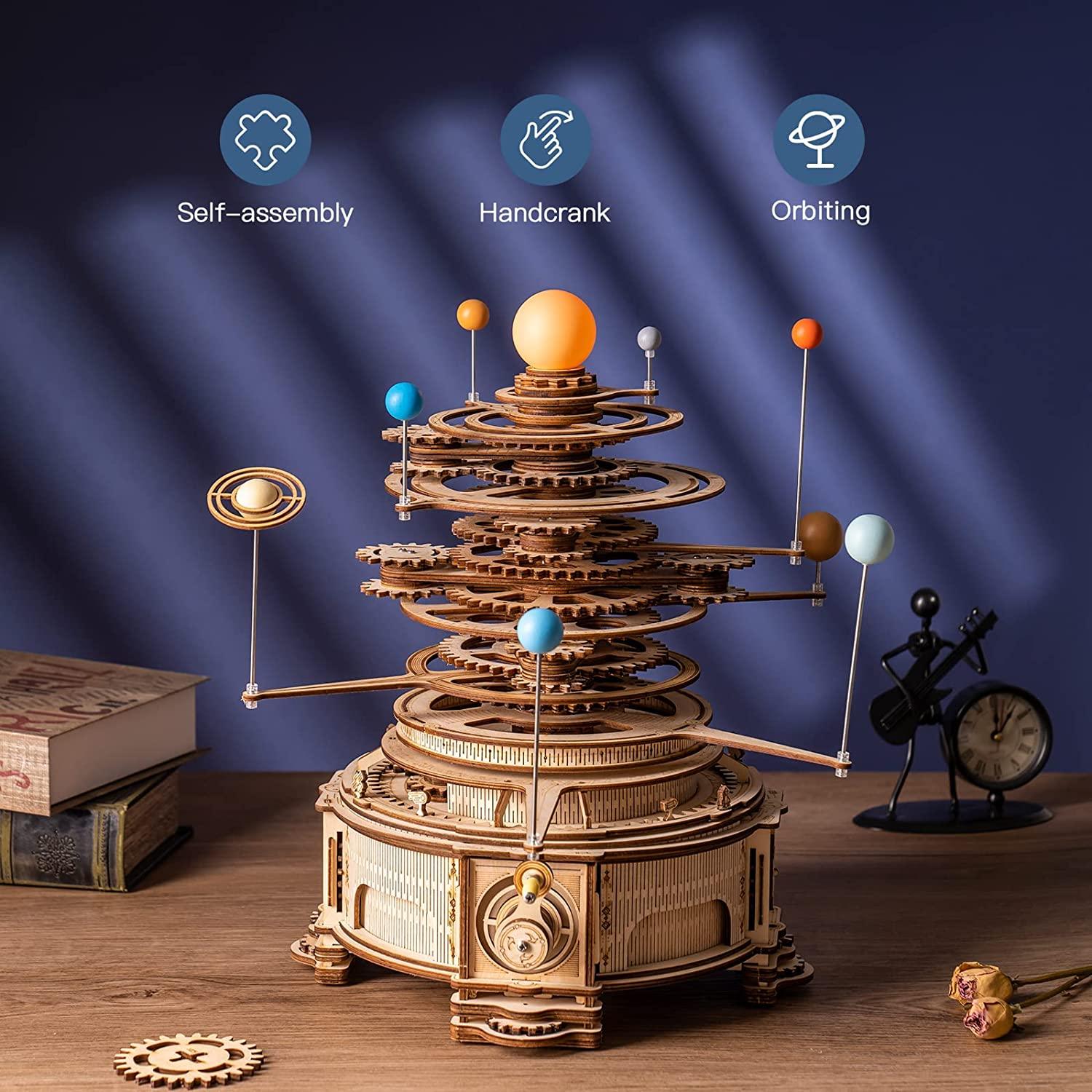 Robotime ROKR 316PCS Rotatable Mechanical Orrery 3D Wooden Puzzle Games Assemble Model Building Kits Toys Gift For Children Boys - Nioor