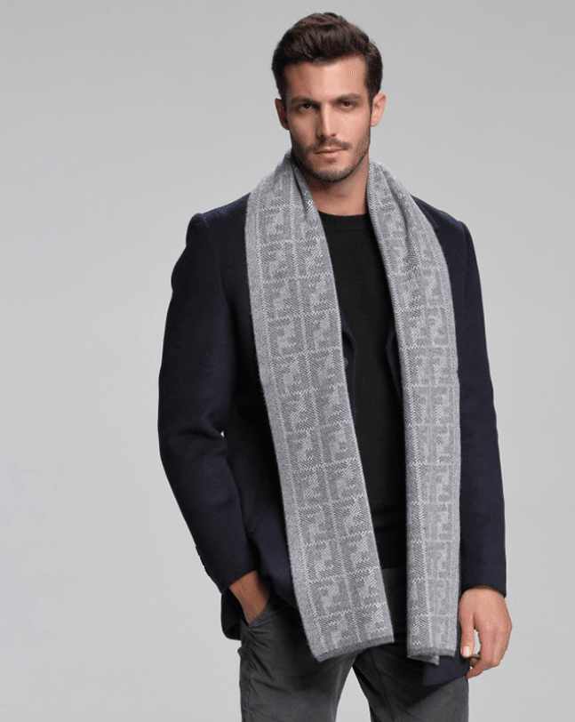 autumn and winter new men's scarf cashmere tide men's business casual thick warm scarf long double-sided - Nioor