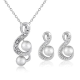 Fashion pearl two sets of simple and elegant bride wedding jewelry set Danbi jewelry - Nioor