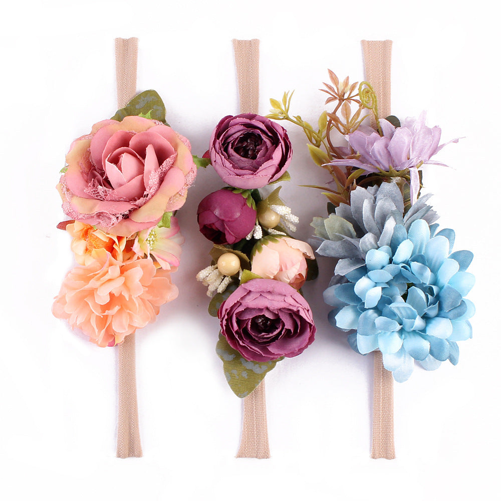 Flower Headband Baby Headdress Photo Headband Headband Child Camellia Wreath Seaside Holiday Simulation Flower Hair Band