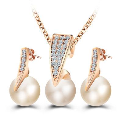 2-piece faux pearl necklace set - Nioor