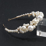 Retro Bridal Headdress Simple Pearl Headband - Nioor