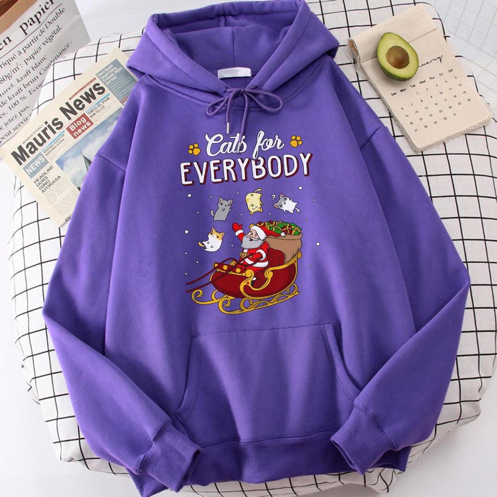 Cats For Everybody Funny Ugly Christmas Hoodie Wome - Nioor