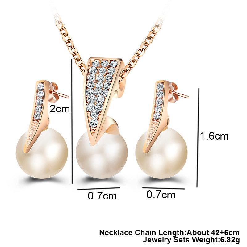 2-piece faux pearl necklace set - Nioor