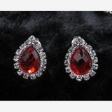 The New Bride Jewelry Color Diamond Earrings Necklace Fashion Necklace Set Can Be Customized - Nioor