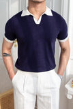 Men's Lazy Printed Japanese Solid Color Short-sleeved Polo Shirt - Nioor