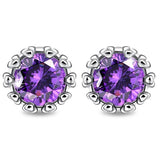 Diamond Zircon Crown Stud Earrings - Nioor