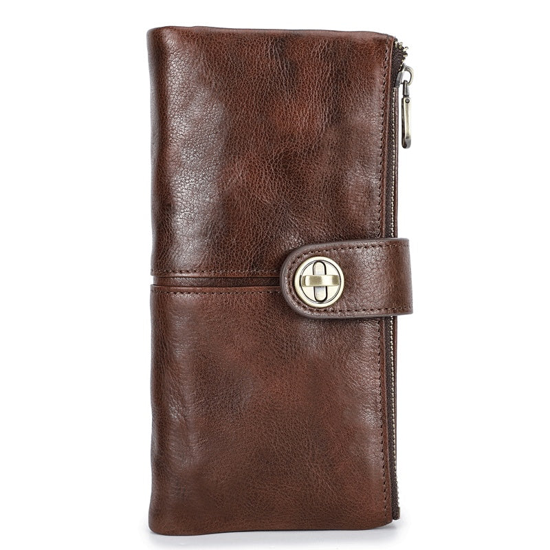 Long Buckle Cowhide Wallet