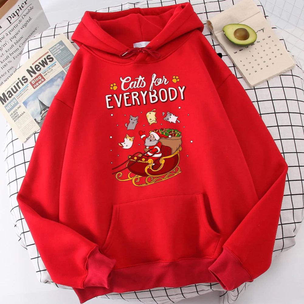 Cats For Everybody Funny Ugly Christmas Hoodie Wome - Nioor