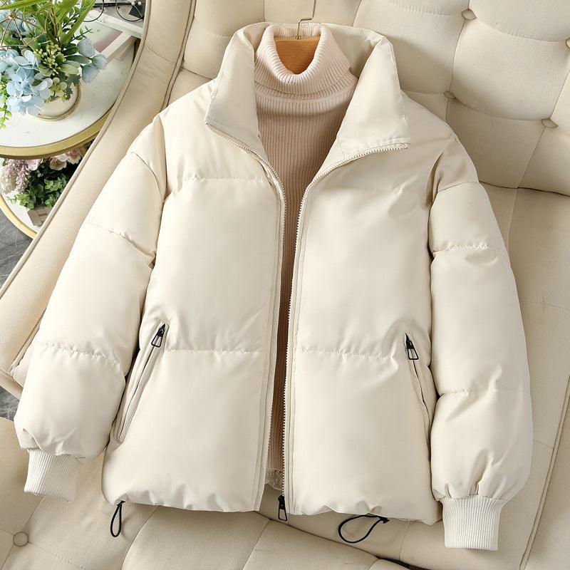 Fashion Ins Style Bread Coat Women's Solid Color Stand Collar Loose Warm Down Jacket Winter Slim Casual Short Coat - Nioor