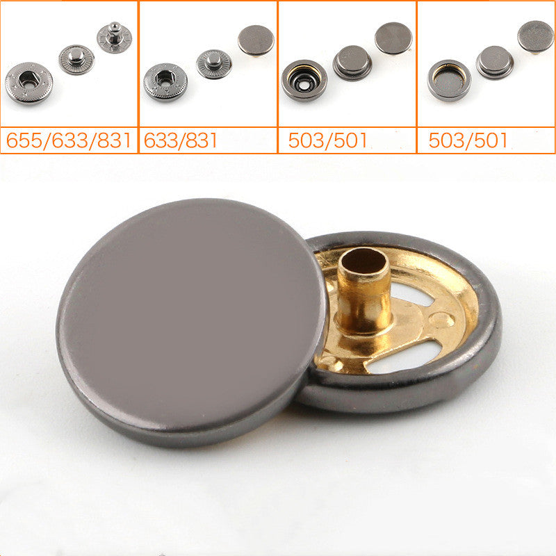 Metal Snap Button Buttons Buttons All-match Concealed Jackets Round Snap Buttons Denim Clothes Snap Button