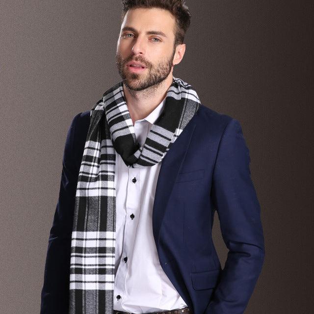 New Europe Fashion Shawl Scarves Men Winter Warm Tartan - Nioor