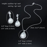 Two-Piece Bridal Jewelry Wedding Rhinestone Earrings Pendant Necklace - Nioor