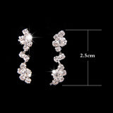 The supply of Bridal Necklace Earrings two sets of simple Rhinestone Suit Wedding Dress Accessories 425 - Nioor