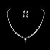 The supply of Bridal Necklace Earrings two sets of simple Rhinestone Suit Wedding Dress Accessories 425 - Nioor