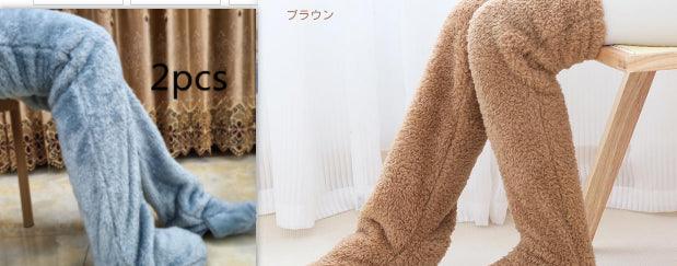 Over Knee High Fuzzy Long Socks Winter Warm Cold Leg Knee Joint Cold-proof Stockings Home Floor Sleeping Socks - Nioor