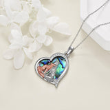 Sterling Silver Kitsune Fox Heart Pendant Necklace Jewelry Gifts - Nioor