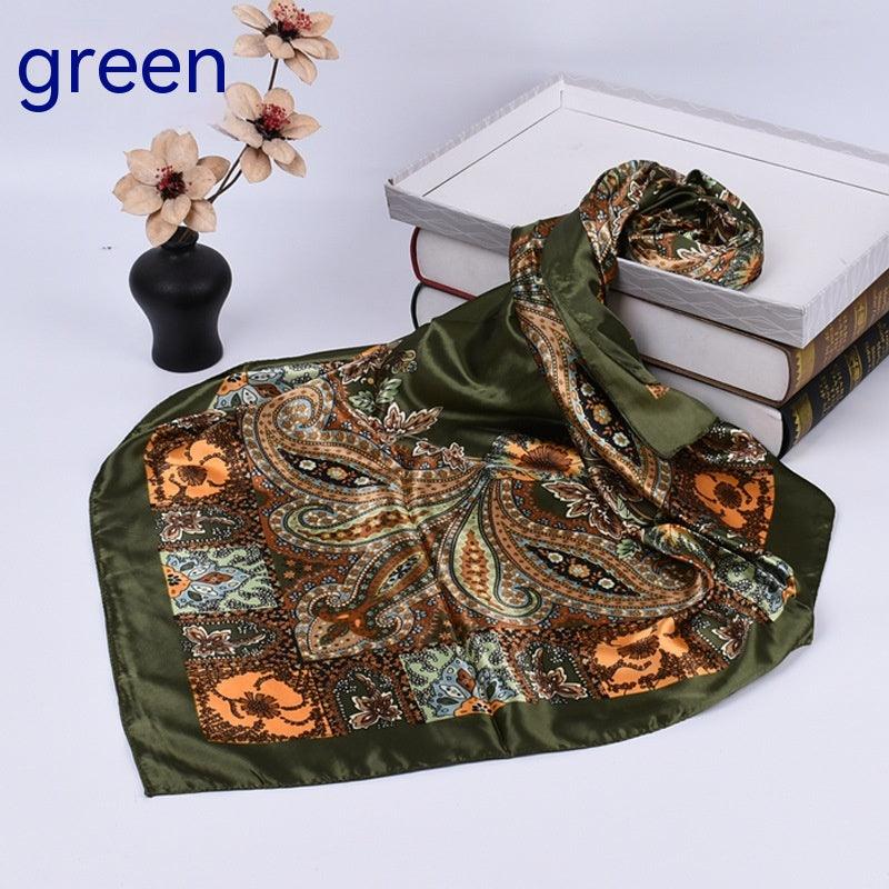 Spring New Versatile Large Kerchief Silk Scarf Classic Retro Printing - Nioor