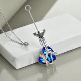 Sterling Silver Dragonfly Crystal Urn Pendant Necklace as Gifts for Women - Nioor