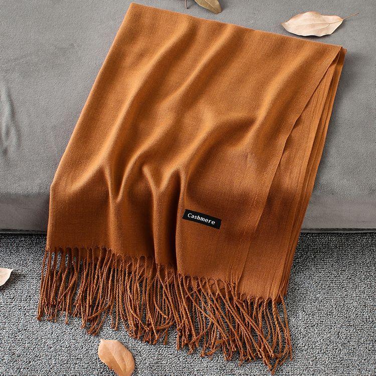 Fashion Simple Solid Color Tassel Scarf Shawl - Nioor