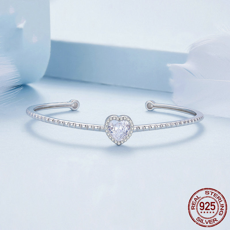 Heart-shaped S925 Sterling Silver Bracelet