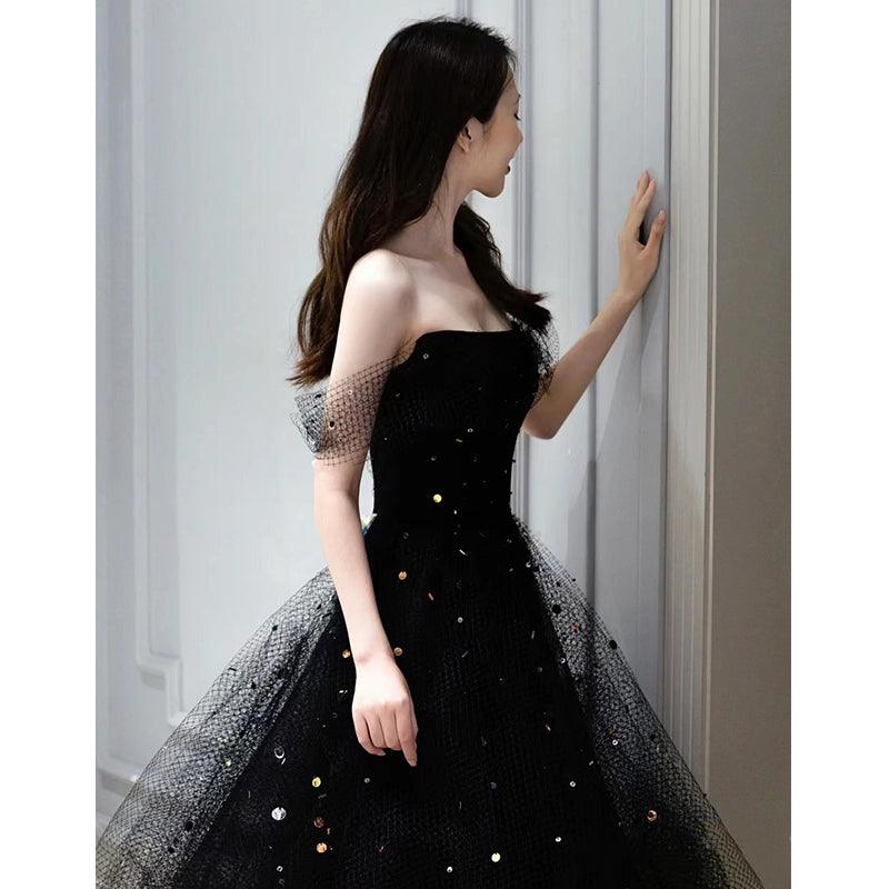 Evening Dress Women Haute Couture Black French - Nioor