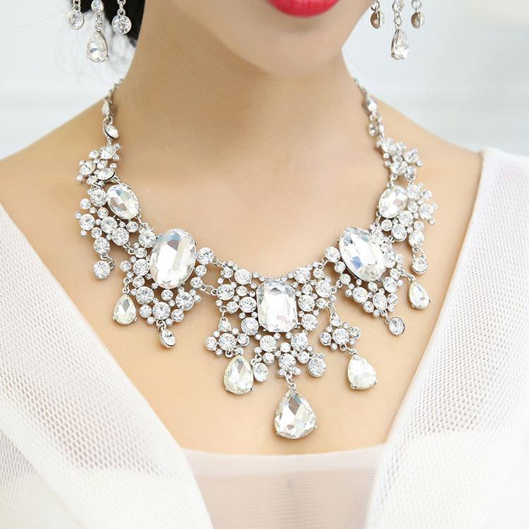 European And American Rhinestone Big Crystal Bridal Sleeve Chain, Bridal Jewelry Set, Wedding Dress Accessories - Nioor